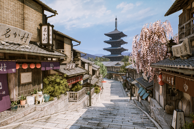 フォトグラメトリーとUE4ベースでつくる、伝統的な和の街並みを丁寧に再現したフォトリアルな京都アセット