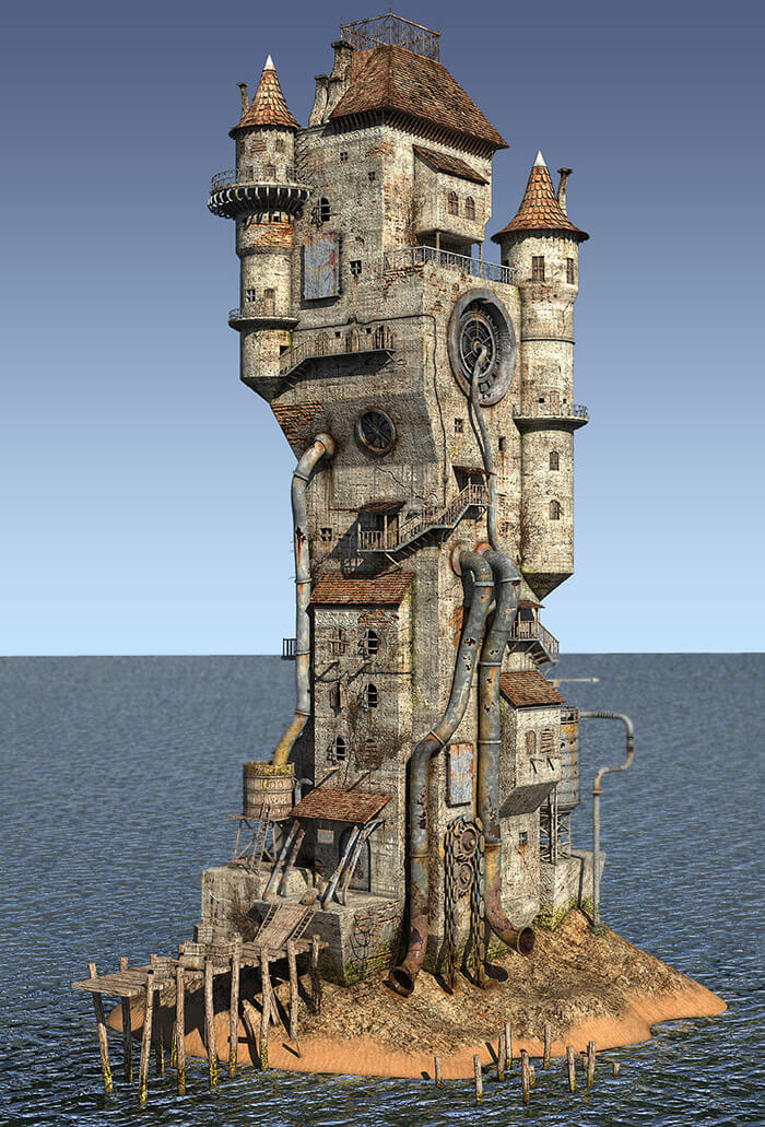 スチームパンク 空想世界の都市 Cuberia のメイキング 特集 Cgworld Jp