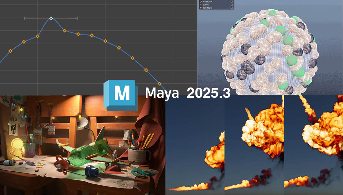 Launching “Maya 2025.3”! Graph editor, logic improvements, OpenPBR surface shader, Bifrost 2.11.0.0, and more