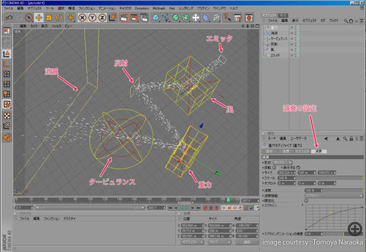 CINEMA 4D標準パーティクルUI