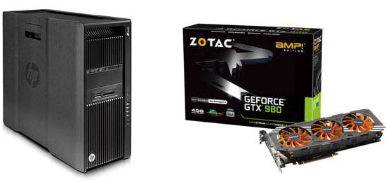 ゲーム開発向けモデルとして、HP新ワークステーションZシリーズとZOTAC GeForce GTX 980 AMP Editionの組み込みモデルを発売（アスク）