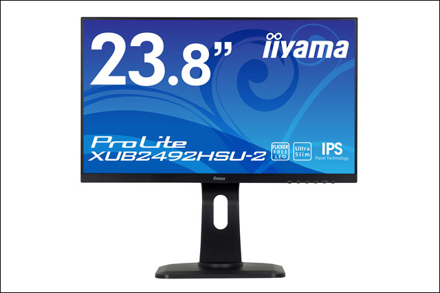 広視野角IPSパネル方式採用23.8型ワイド液晶ディスプレイ「ProLite XU2492HSU-2 / XUB2492HSU-2」発売（マウスコンピューター）
